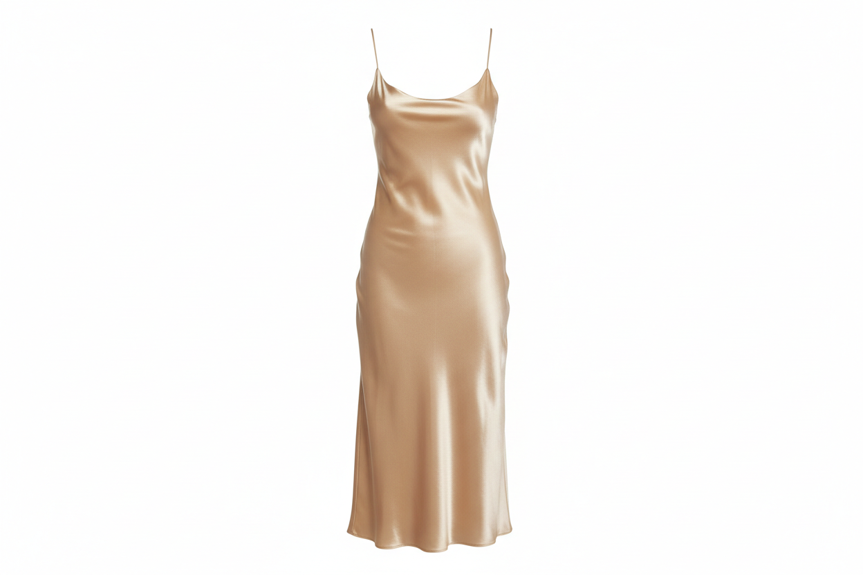 Satin Slip Dress — Champagne Gold