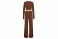 Ribbed Crop Top & Wide Leg Set — Mocha