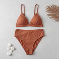 Ribbed Bikini Set — Terracotta
