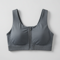 Zip Front Sports Bra — Slate