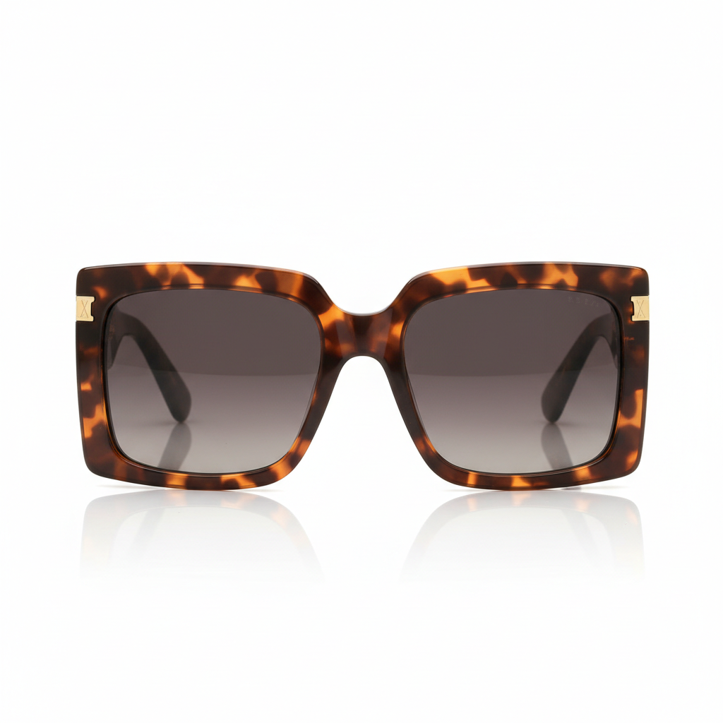 Oversized Square Sunglasses — Tortoiseshell